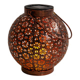 2 Set LED Décoration Lumière solaire Ø 18 cm Décoration extérieure en métal en bronze avec LED intégrés