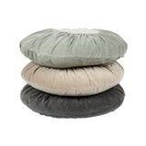 Coussin rond en velours volants gris foncé 60cm