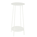 Jardinière Deux Métal Blanc de J-Line vue avant avec fleurs