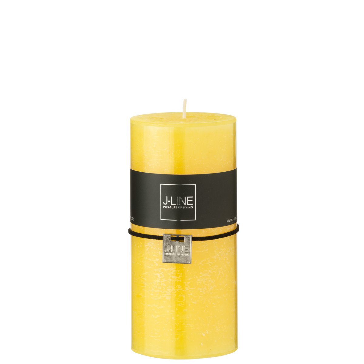 Bougie Cylindre Jaune Grand J-Line - Élégante et moderne, 15 cm