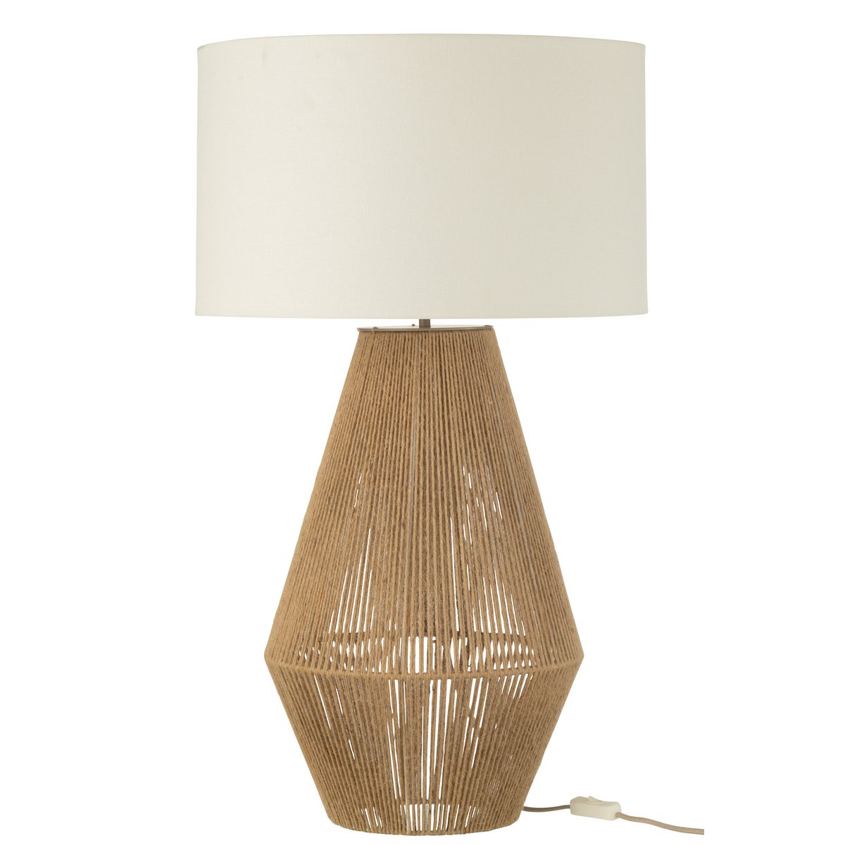 Détail de la lampe String J-Line mettant en valeur le jute naturel