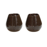 Lot de 2 photophores en verre marron foncé
