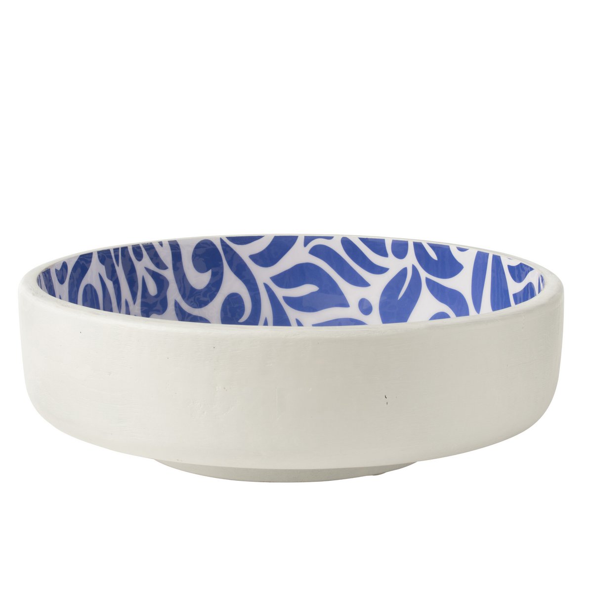 Saladier Fleurs Manguier Bleu/Blanc - mise en scène sur une table élégante