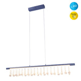 Lampe à pendentif LED "nobilis" longueur d'environ. 100 cm, en métal et en plastique en gris, avec des LED fermement construites, l'éclairage pour le salon, la salle à manger ou le bureau