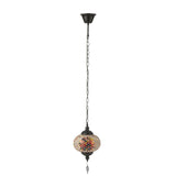Lampe mosaïque J-Line en verre suspendu, détail du design orange