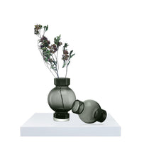 Vase de luxe moderne ORURO en verre, couleur gris