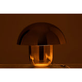 Détail du pied en métal doré de la lampe J-Line Mushroom