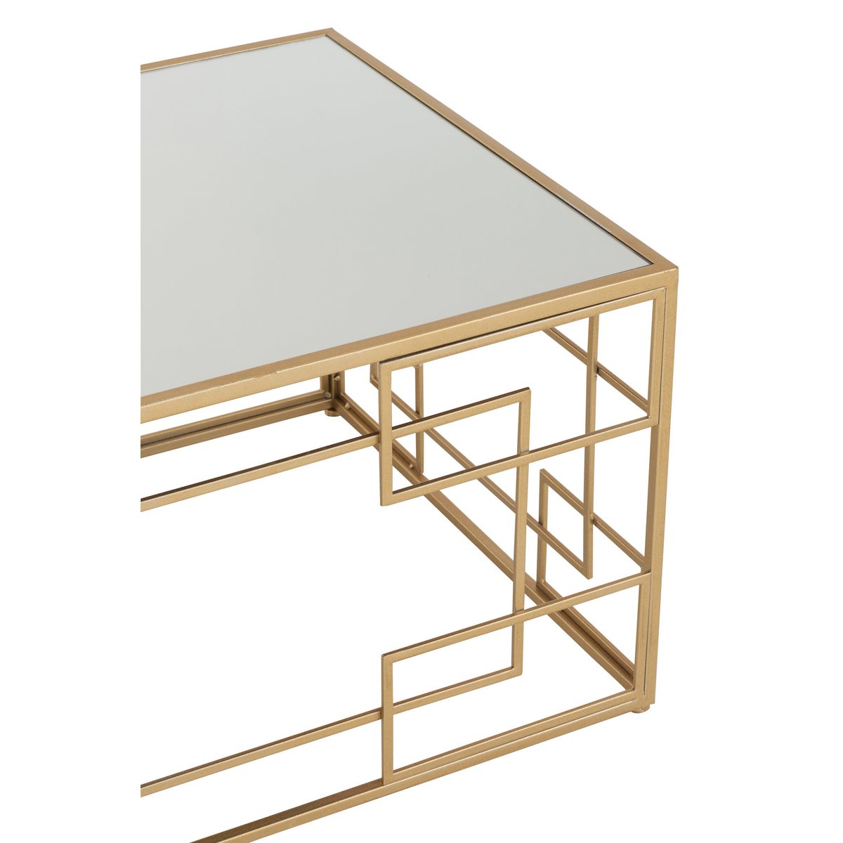 Table basse J-Line Lines en situation, décorée avec des objets de décoration