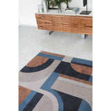 Tapis Eco - Bleu Camel - Tapis marron et bleu