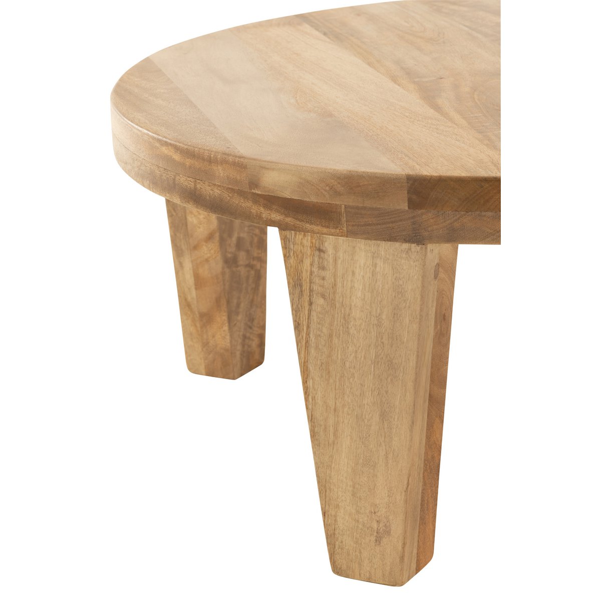 Table basse J-Line en bois naturel, vue de dessus