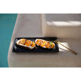 Assiette à Sushi Brûlée - Noir - L