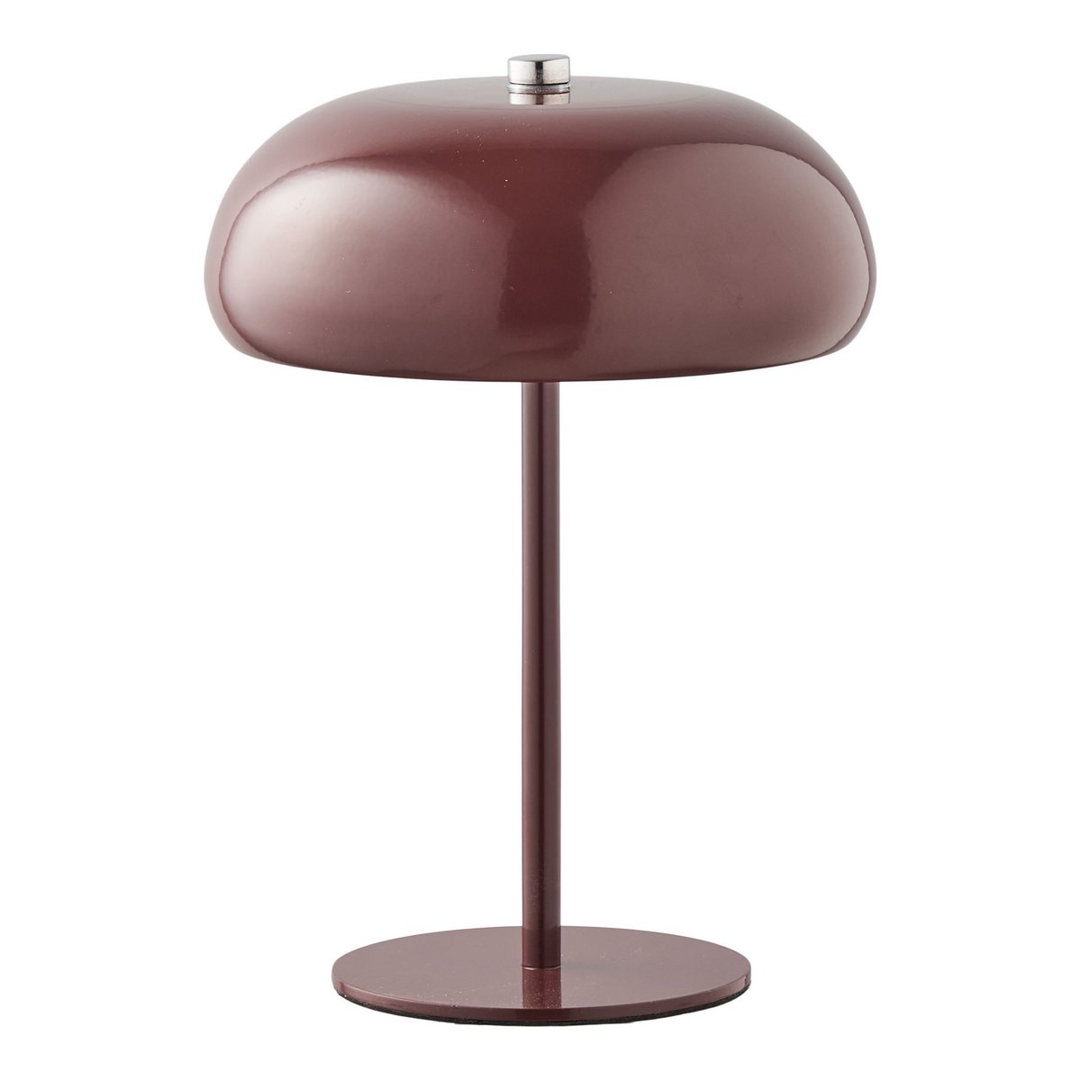 Lampe de table Margate en métal bordeaux sur fond blanc