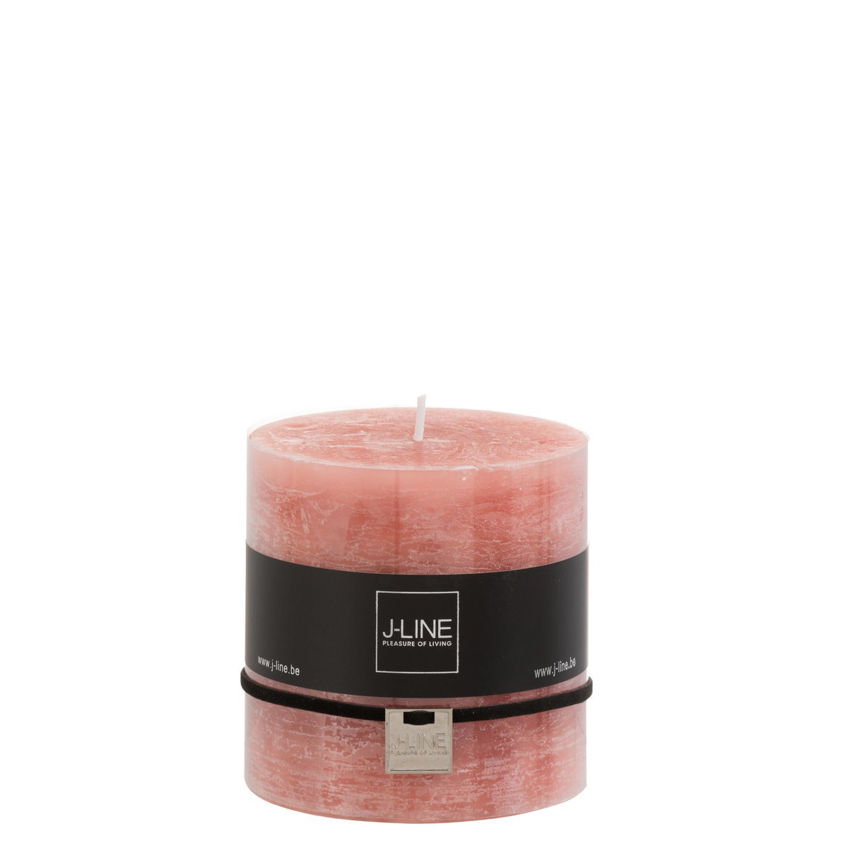Bougie cylindrique J-Line en terre cuite, teinte rose délicate, 10 cm