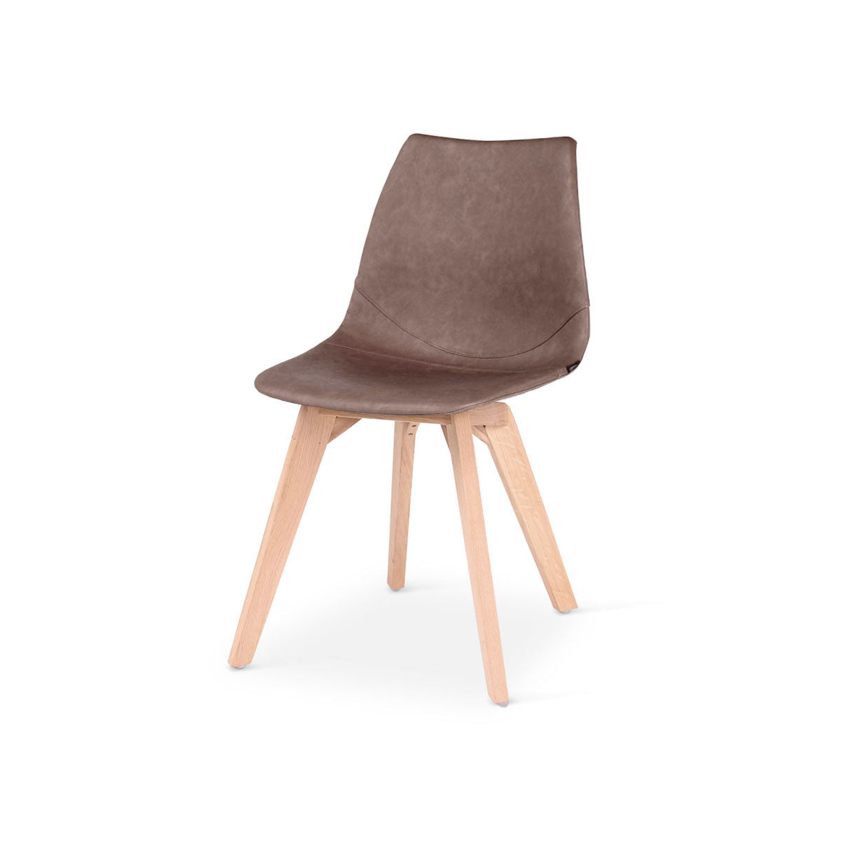 Chaise Hapy avec pieds bois Oak naturel, vue de trois quarts