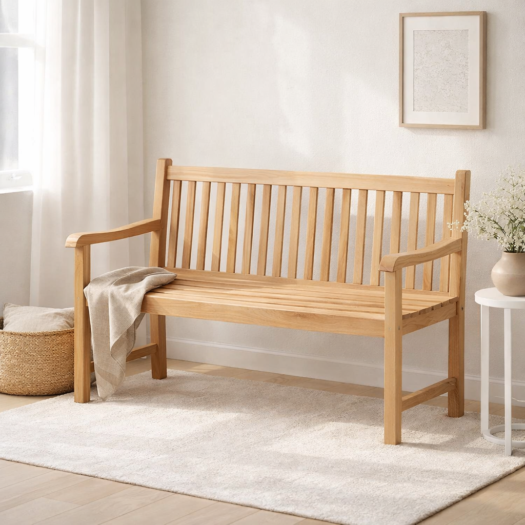 Banc de jardin, 150 cm, teck en situation