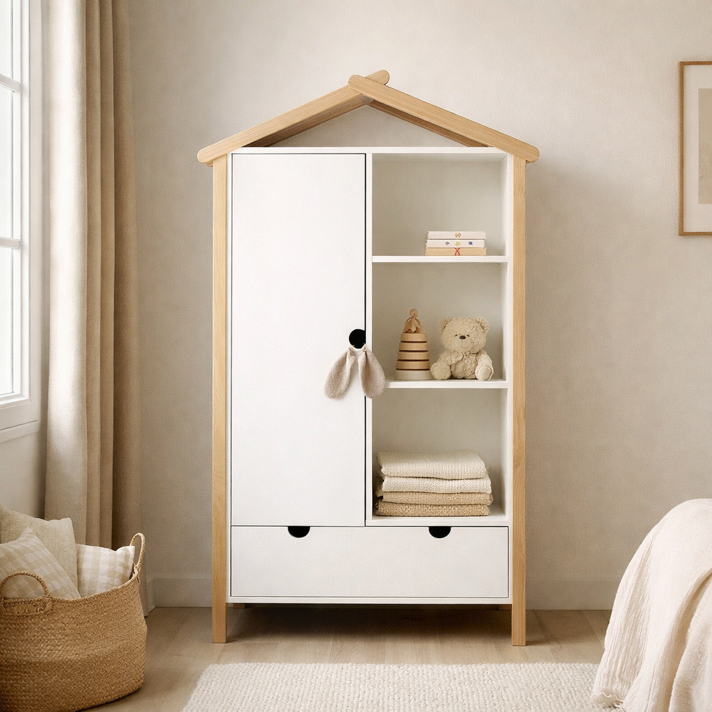 garde-robe, forme de maison en situation