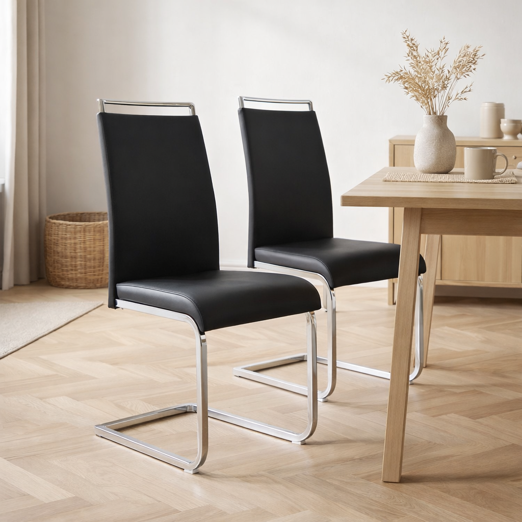 Chaise cantilever, lot de 2 en situation