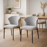Lot de 2 chaises de salle à manger gris en situation