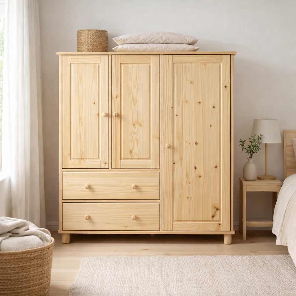 Commode avec 3 portes et 2 tiroirs en situation