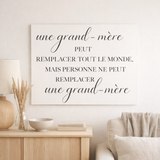 Plaque J-Line French Grand-Mère - métal - blanc/noir en situation