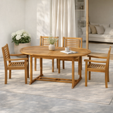 Ensemble Salon Extensible en Bois d'Acacia en situation