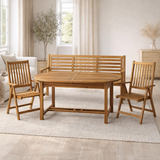 Ensemble Salon Extensible en Bois d'Acacia en situation