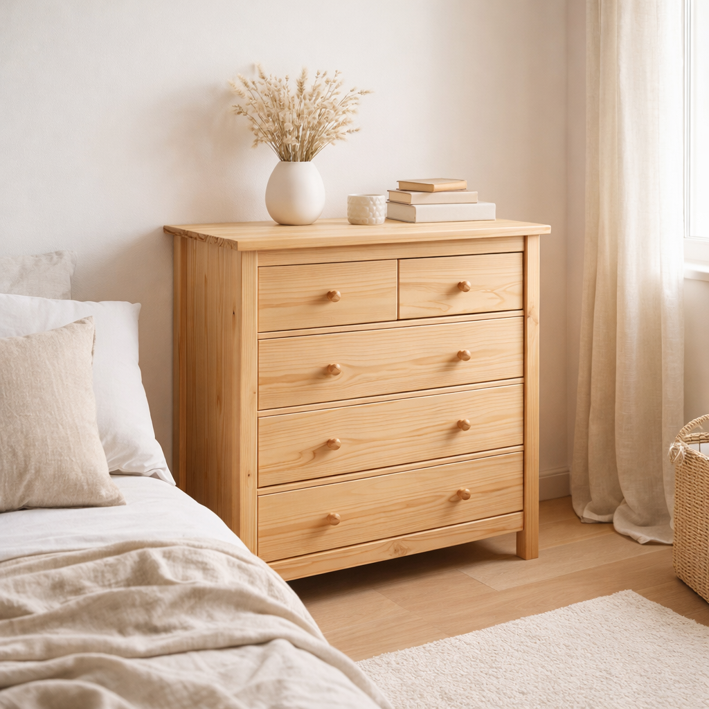 Commode avec 5 tiroirs en situation