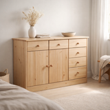 Commode avec 2 portes et 6 tiroirs en situation
