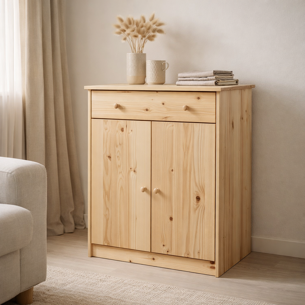 Commode avec 2 portes et 1 tiroir en situation