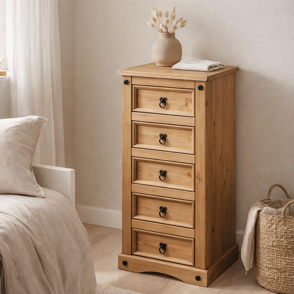 Commode avec 5 tiroirs en situation