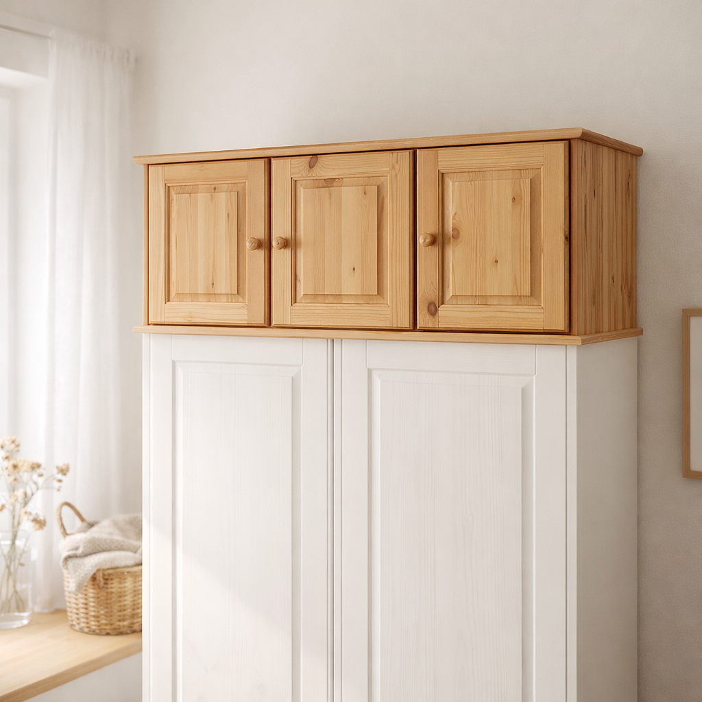 Fixation d'armoire avec 3 portes en situation