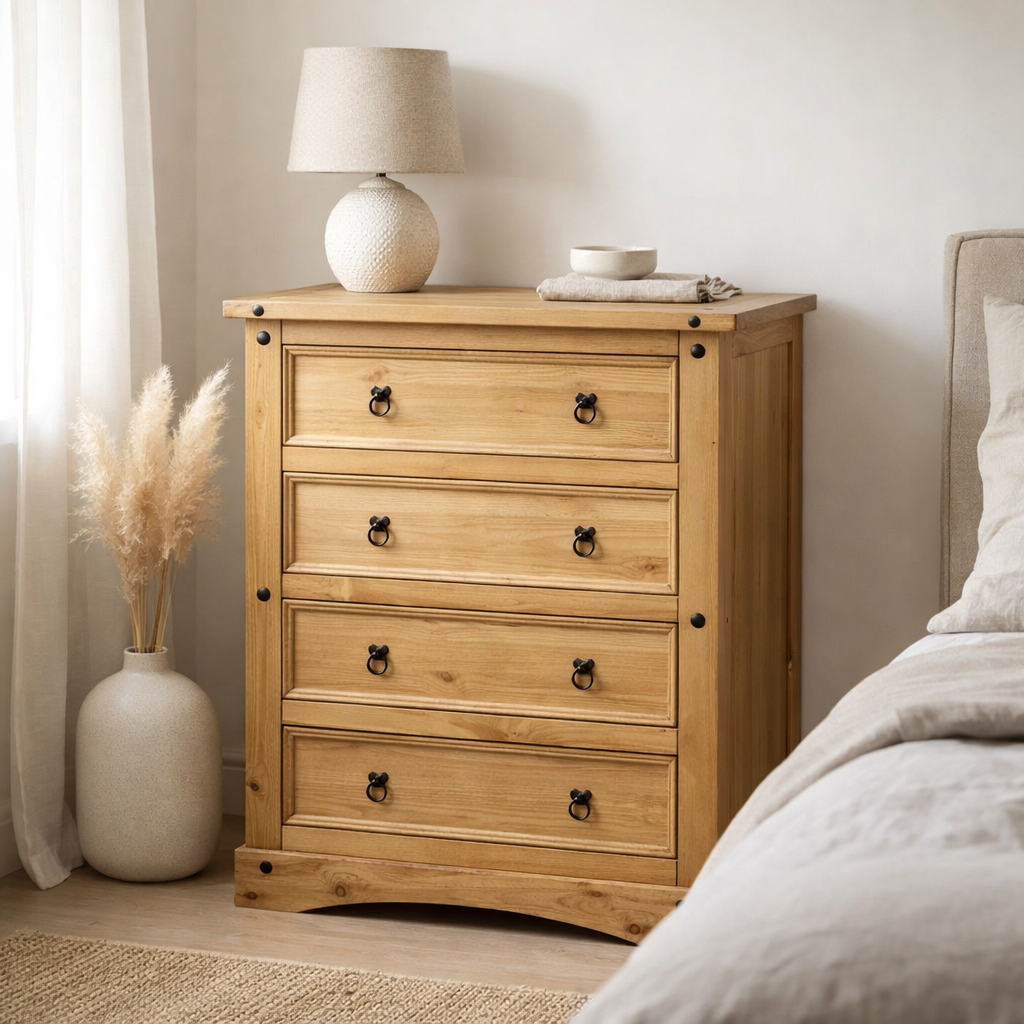 Commode avec 4 tiroirs en situation