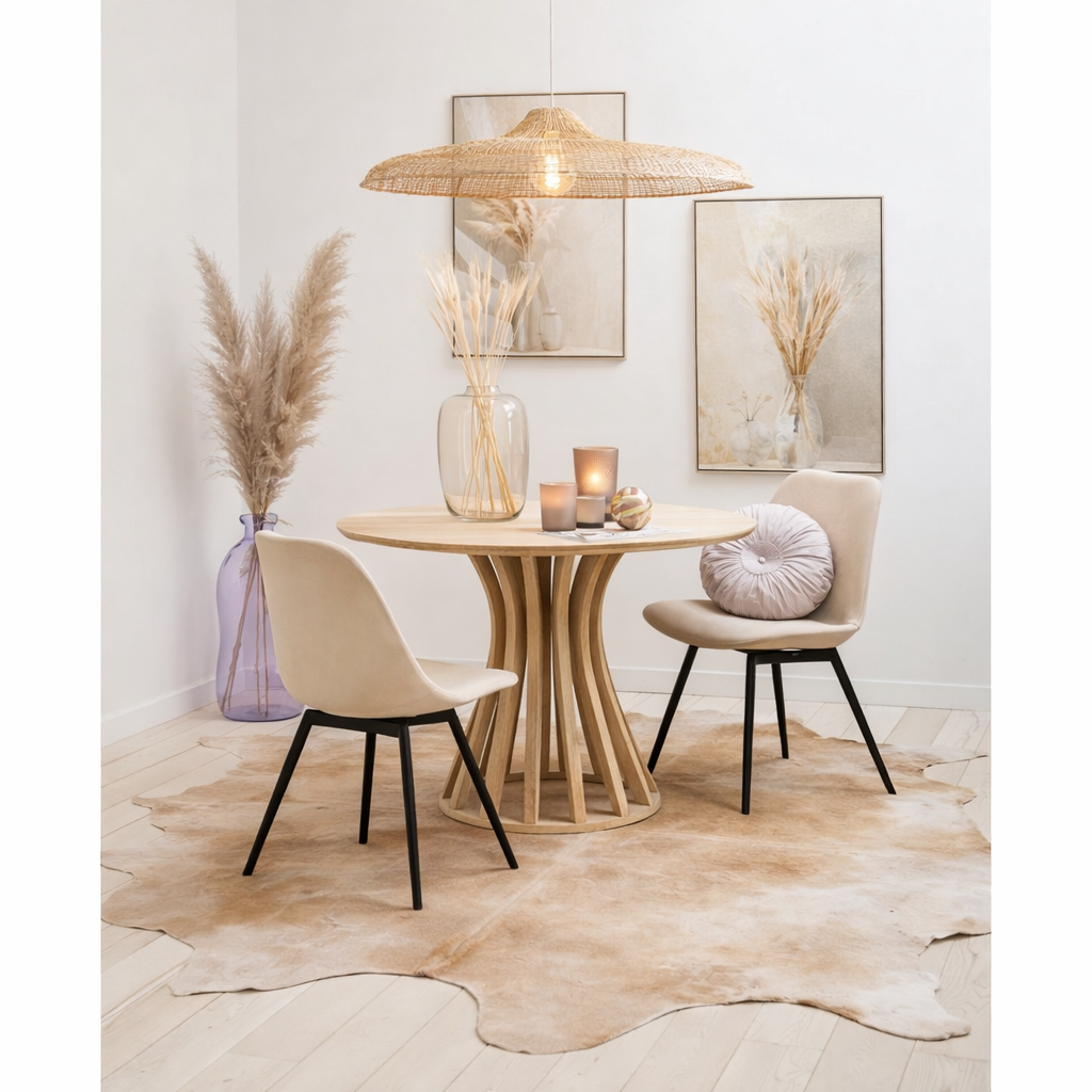 J-Line Cuir de Vache Beige 3-4M² en situation