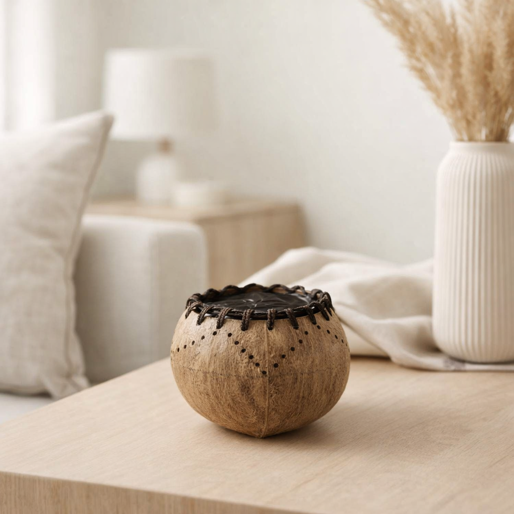 Pot de fleur J-Line Coconut - jute - naturel - Ø 14 cm en situation