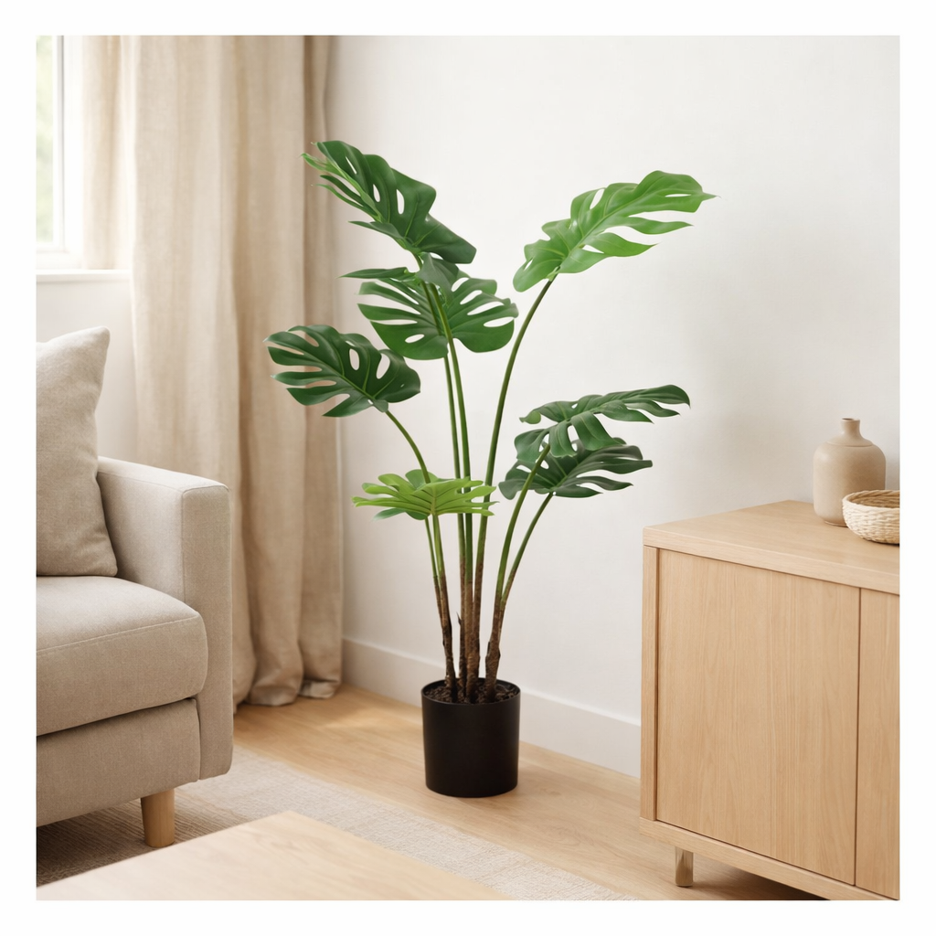 Plante artificielle Monstera en situation