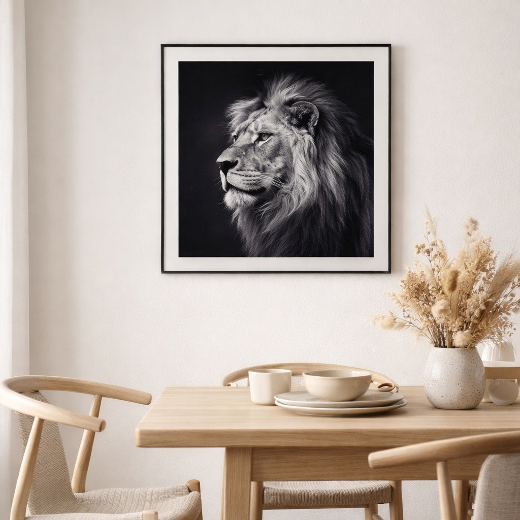 Lion d’art photographique en situation