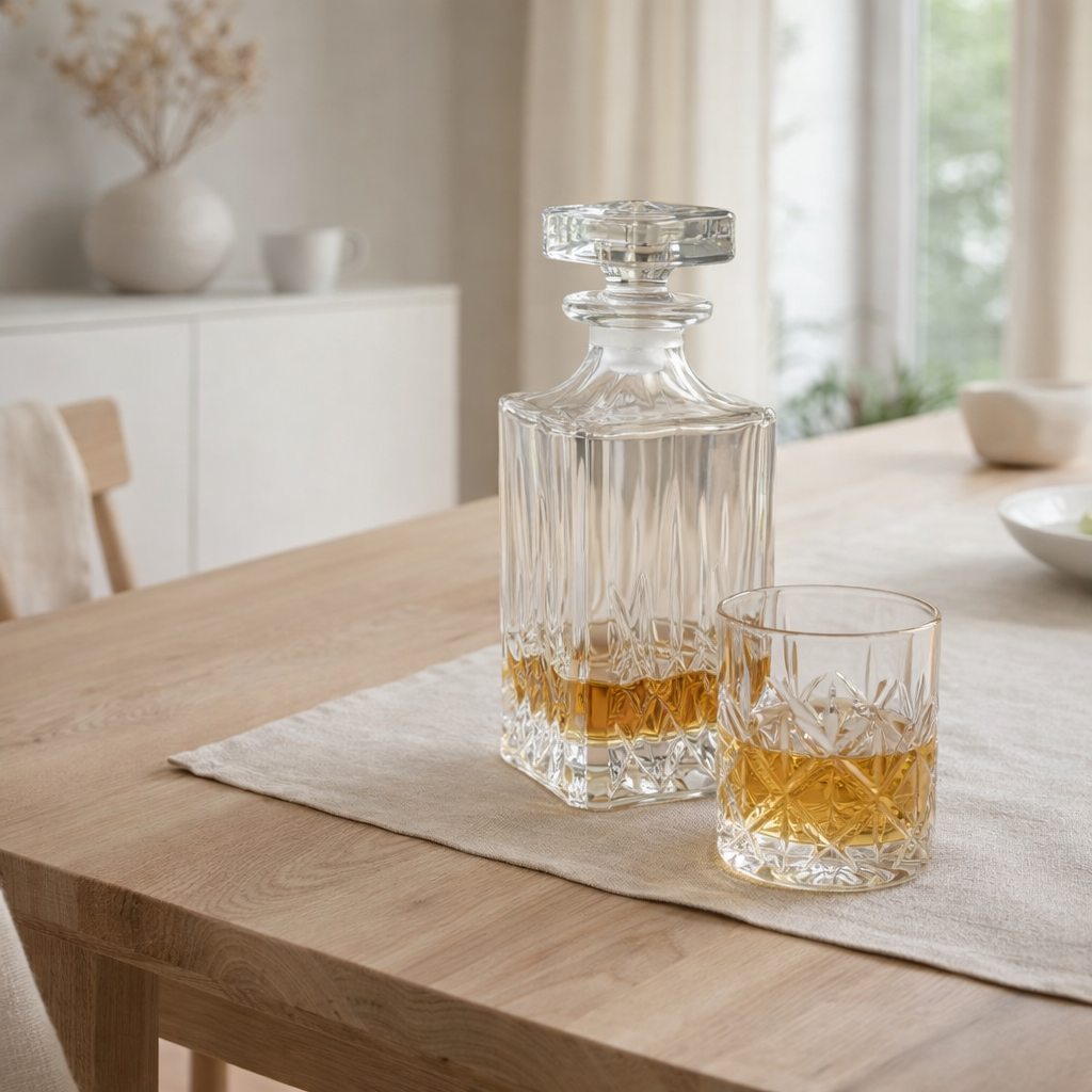 Carafe J-Line Cut - carafe à décanter + bouchon - verre - transparent en situation