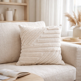 Coussin Albany - Coussin, Polyester, Coton, blanc, 45x45 cm en situation