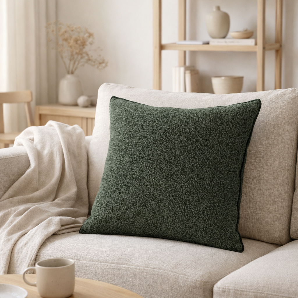 Coussin Lismore - Coussin, Polyester, Coton, vert, 45x45 cm en situation