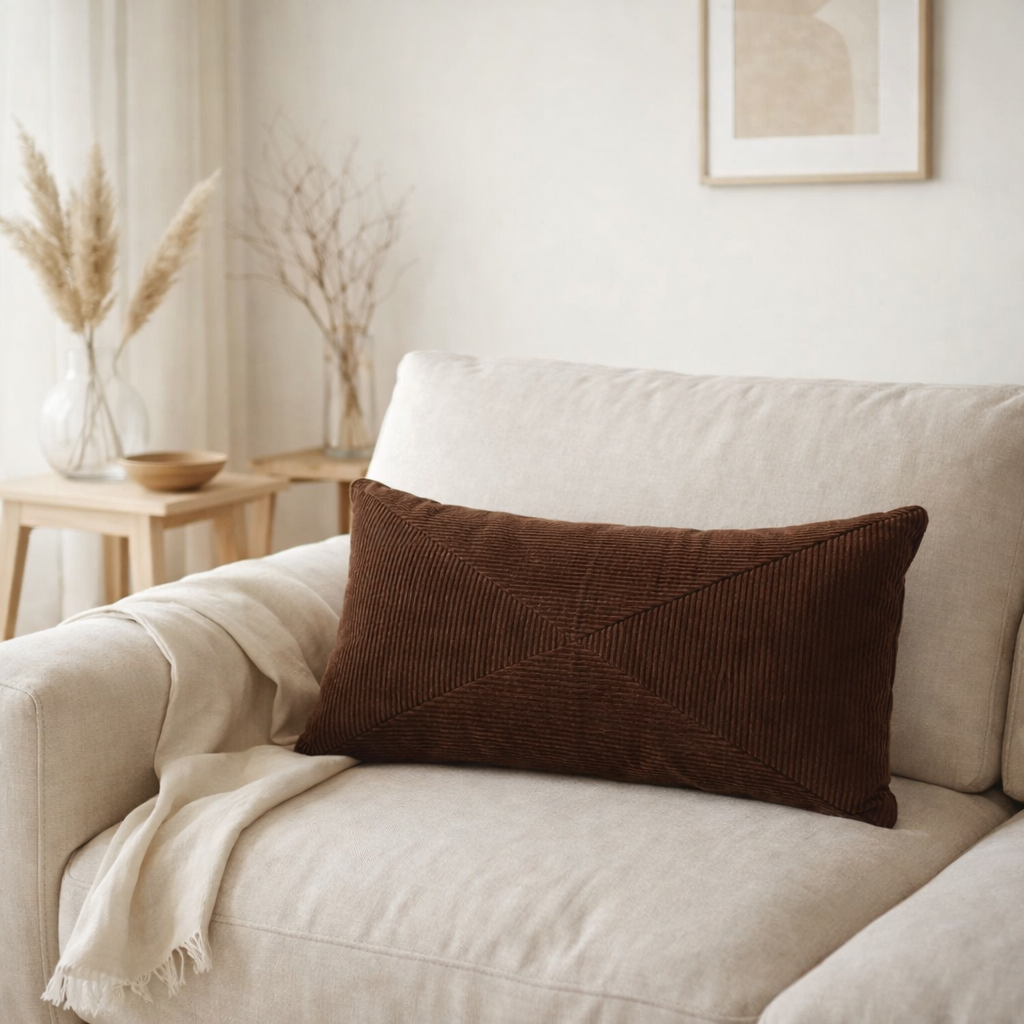 Coussin Griffith - Coussin, 100% Coton, marron, 30x60 cm en situation
