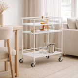 Chariot de bar Vita - Blanc, acier, 68x40x79 cm en situation