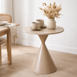 Annecy Table d'appoint, plateau céramique/acier, travertin/sable, ø50x56 cm en situation