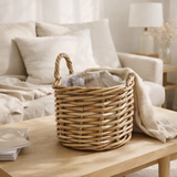 Keli Basket, panier en rotin, naturel, 37x23x27 cm en situation