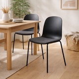 Chaise de salle à manger Madalena - Noir, 53x50x85cm - Lot de 2 en situation