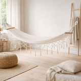 Edessa Hammock - Off blanc, polyester / coton / mélècule en situation