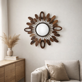 J-line miroir morceaux d'ovale - métal - brun - Ø 61 cm en situation