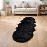 Peau d'agneau artificielle - Noir, Polyester, 60x180cm en situation