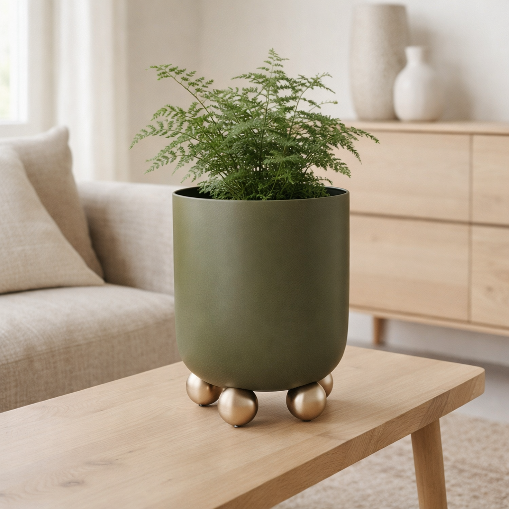 Pot de fleurs style moyen en situation