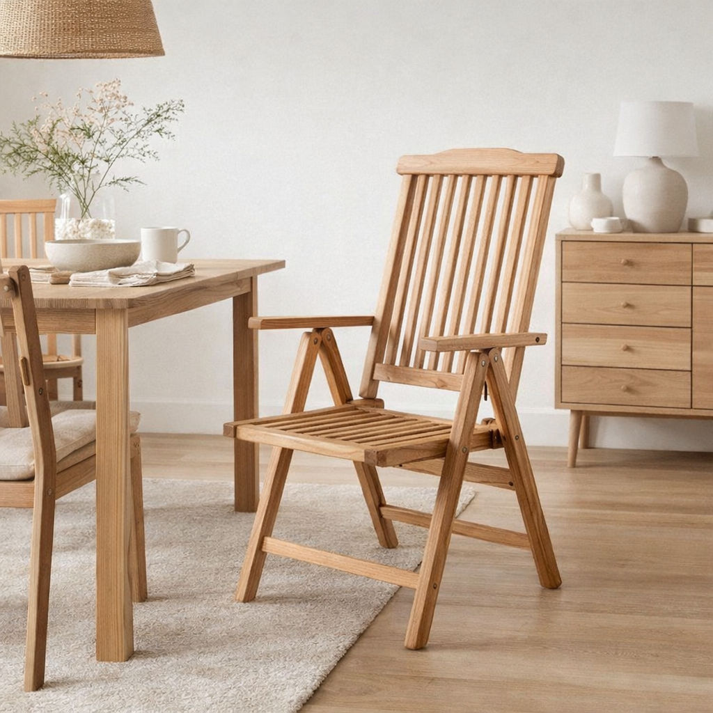 Chaise de jardin en teck en situation