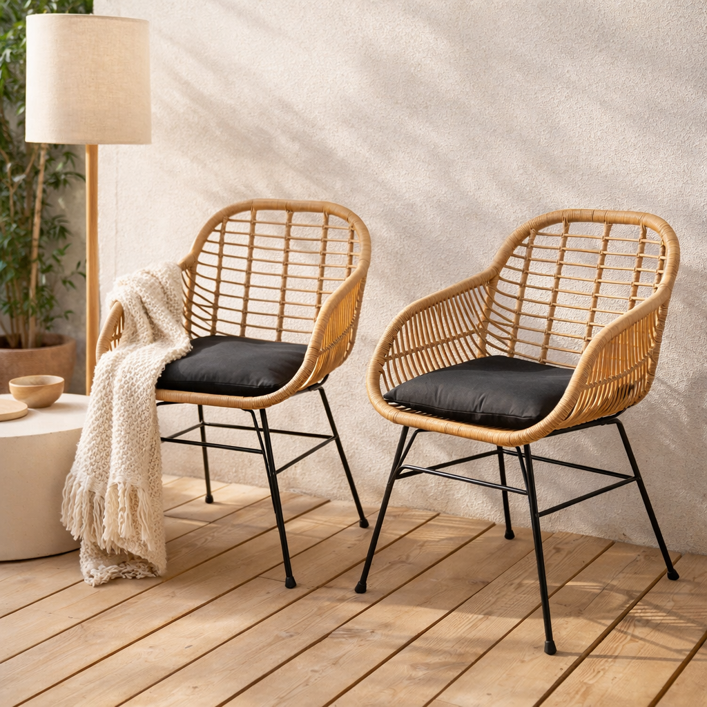 Fauteuils de jardin, lot de 2 en situation